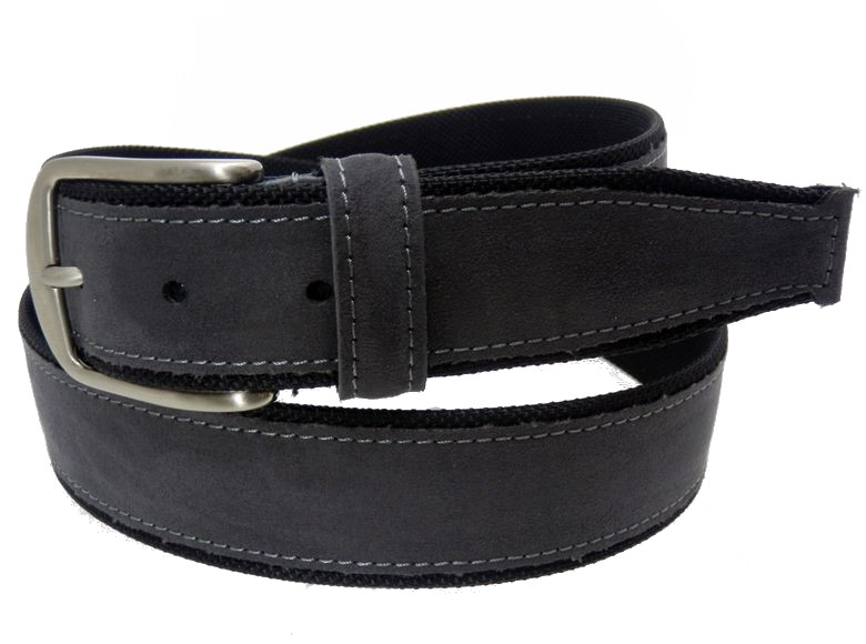 Cintura in tela + dainetto -nero/grigio- mm35